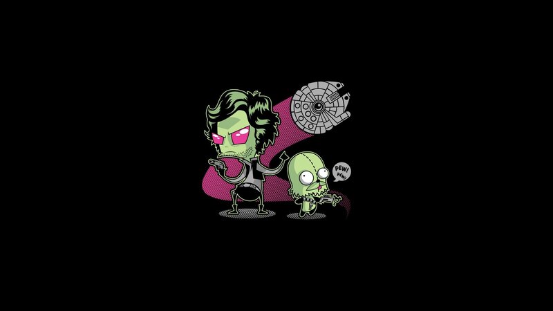 Green Alien Characters — Black