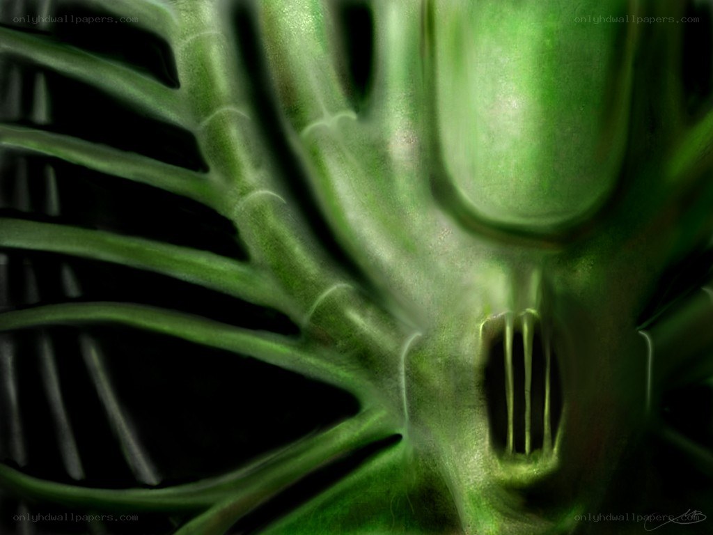 green alien creature close-up