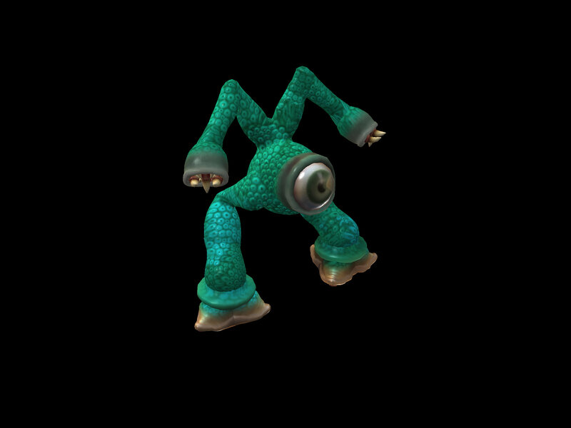 green alien creature model