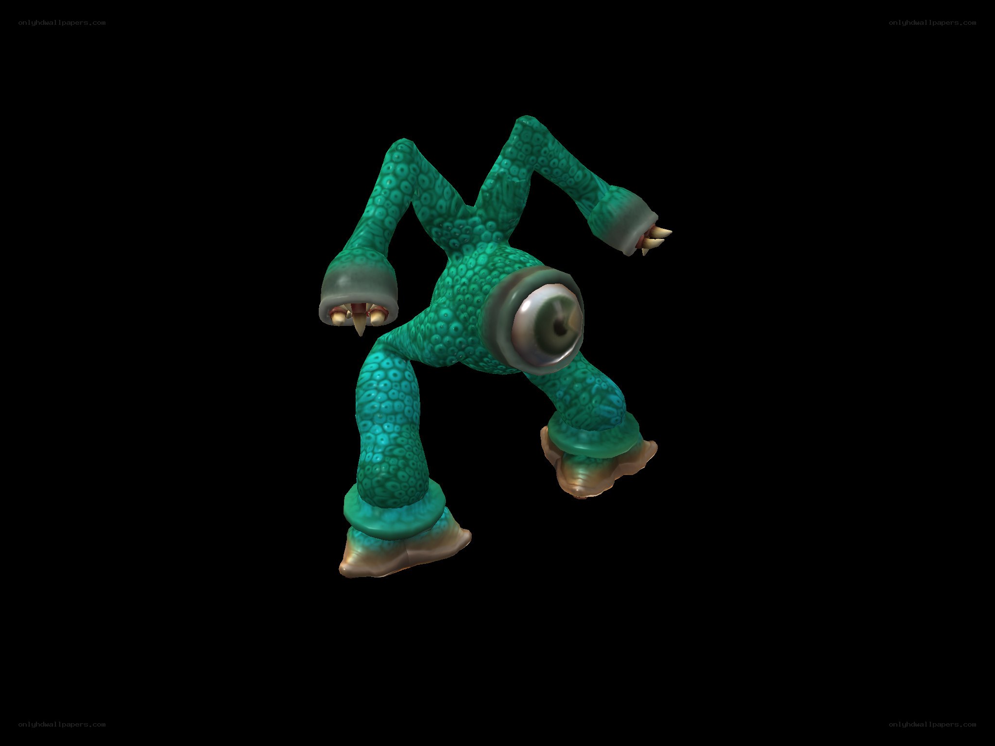 green alien creature model