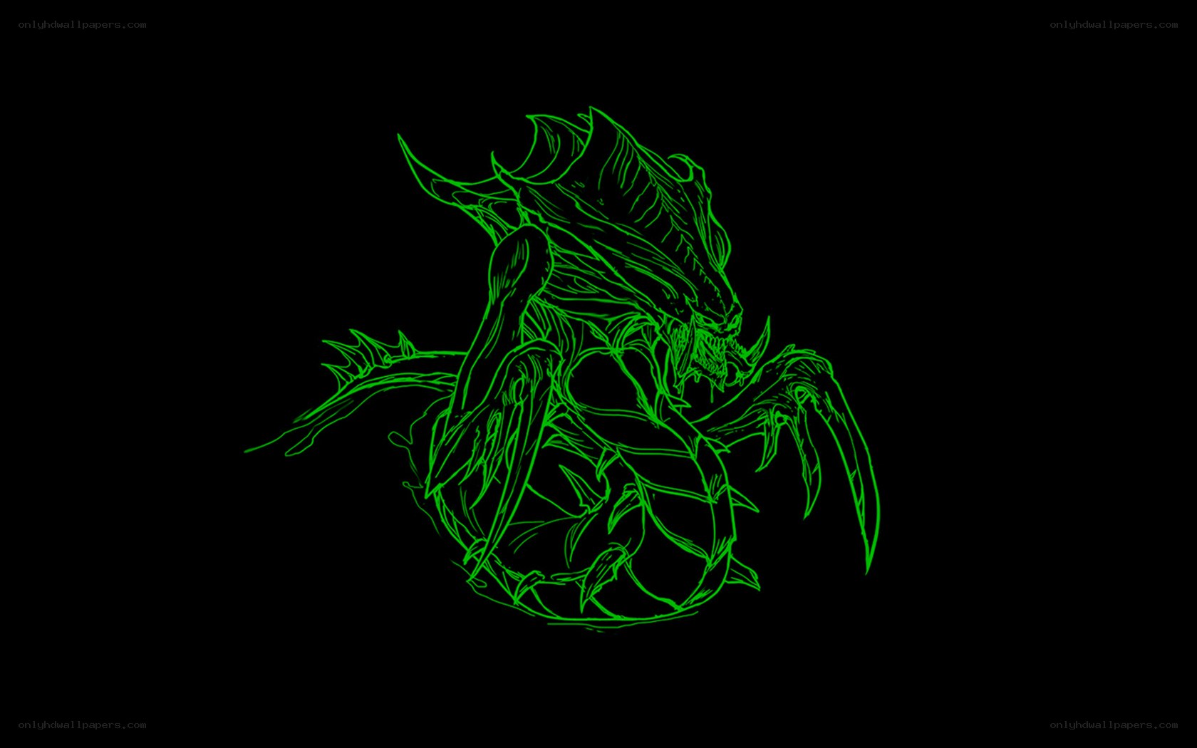 green alien creature outline