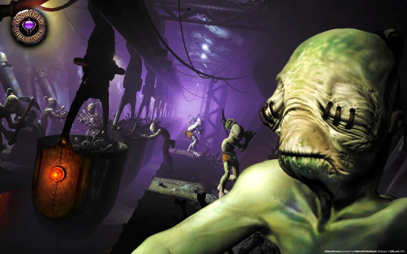 Green Alien Creature — Purple