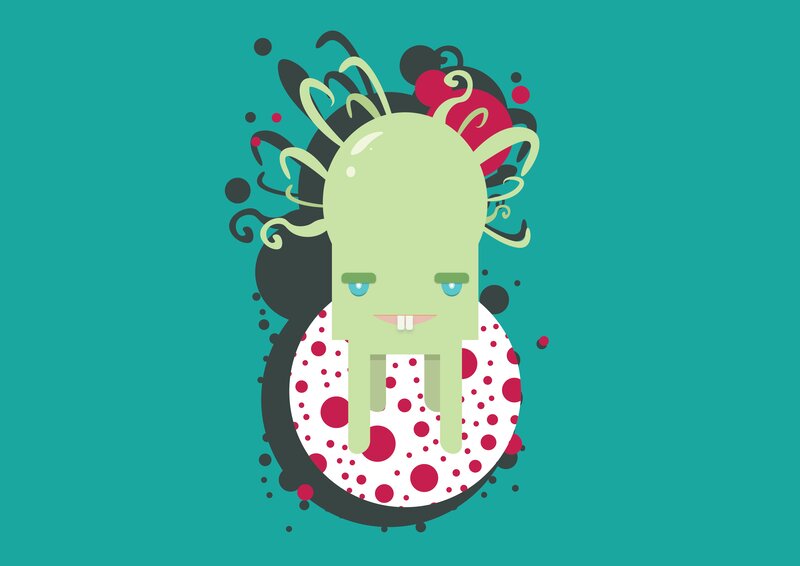 Green Alien Creature — Teal
