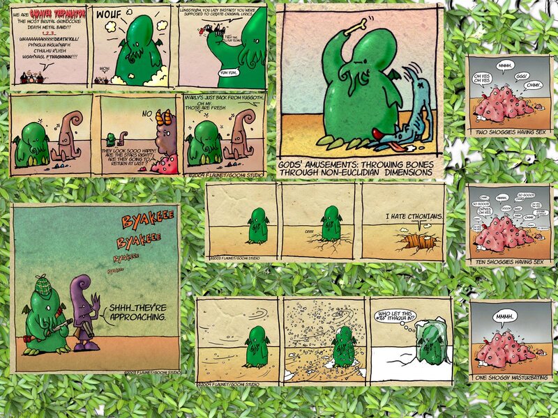 Green Alien Creatures — Humorous