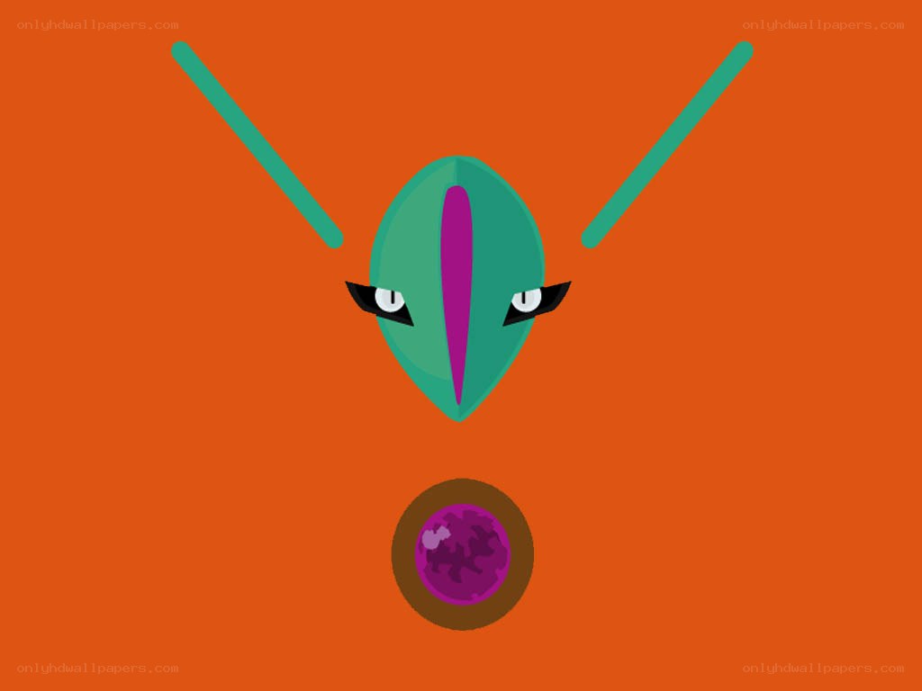 green alien face with purple gem