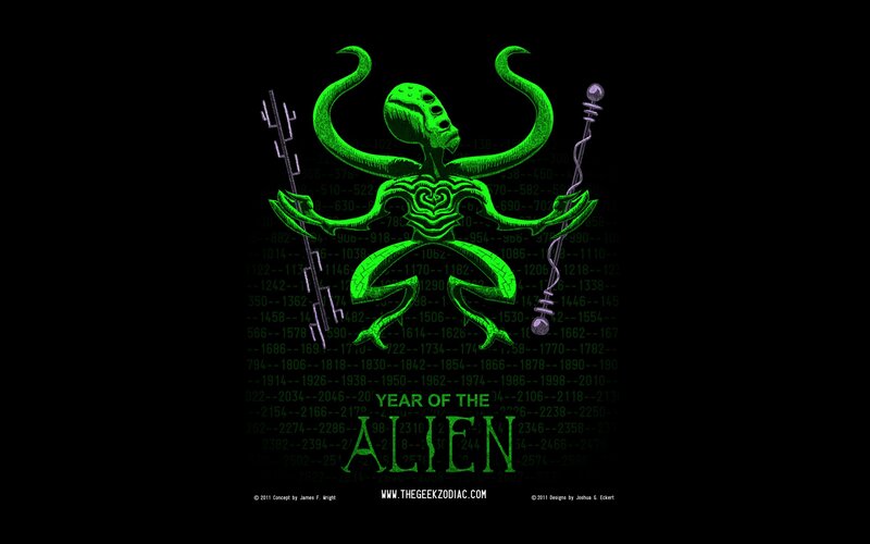 Green Alien Figure — Black