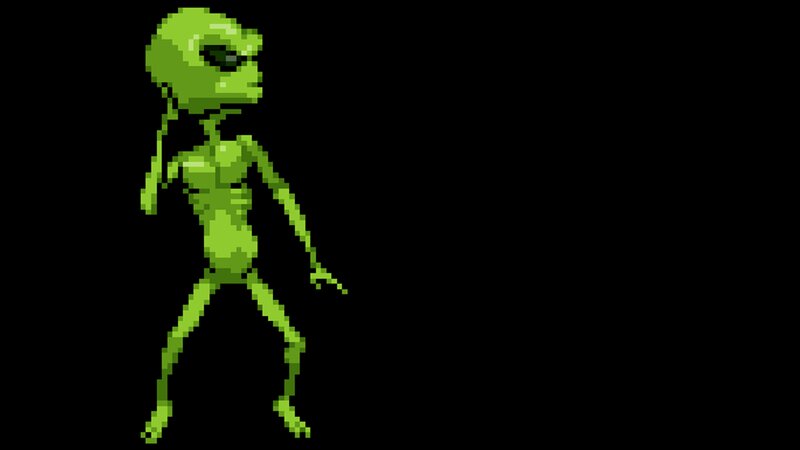 Green Alien Figure — Neutral