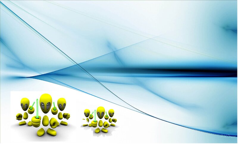 Green Alien Figures — Blue