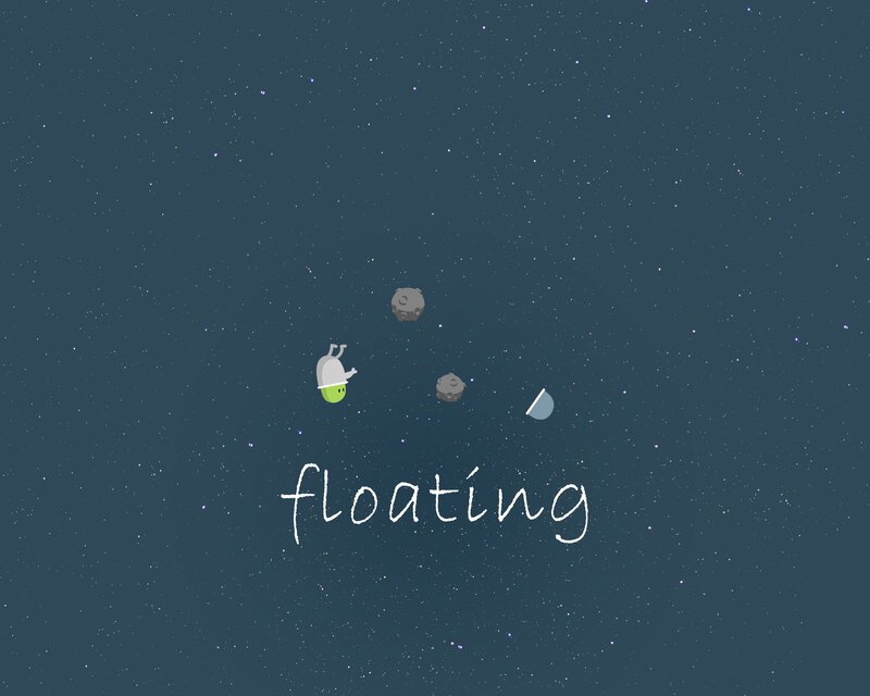 Green Alien Floating