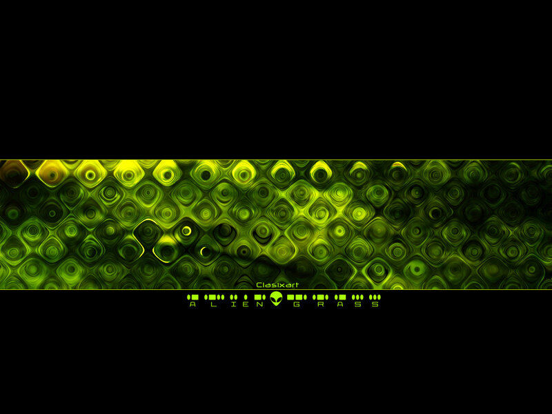 green alien grass pattern