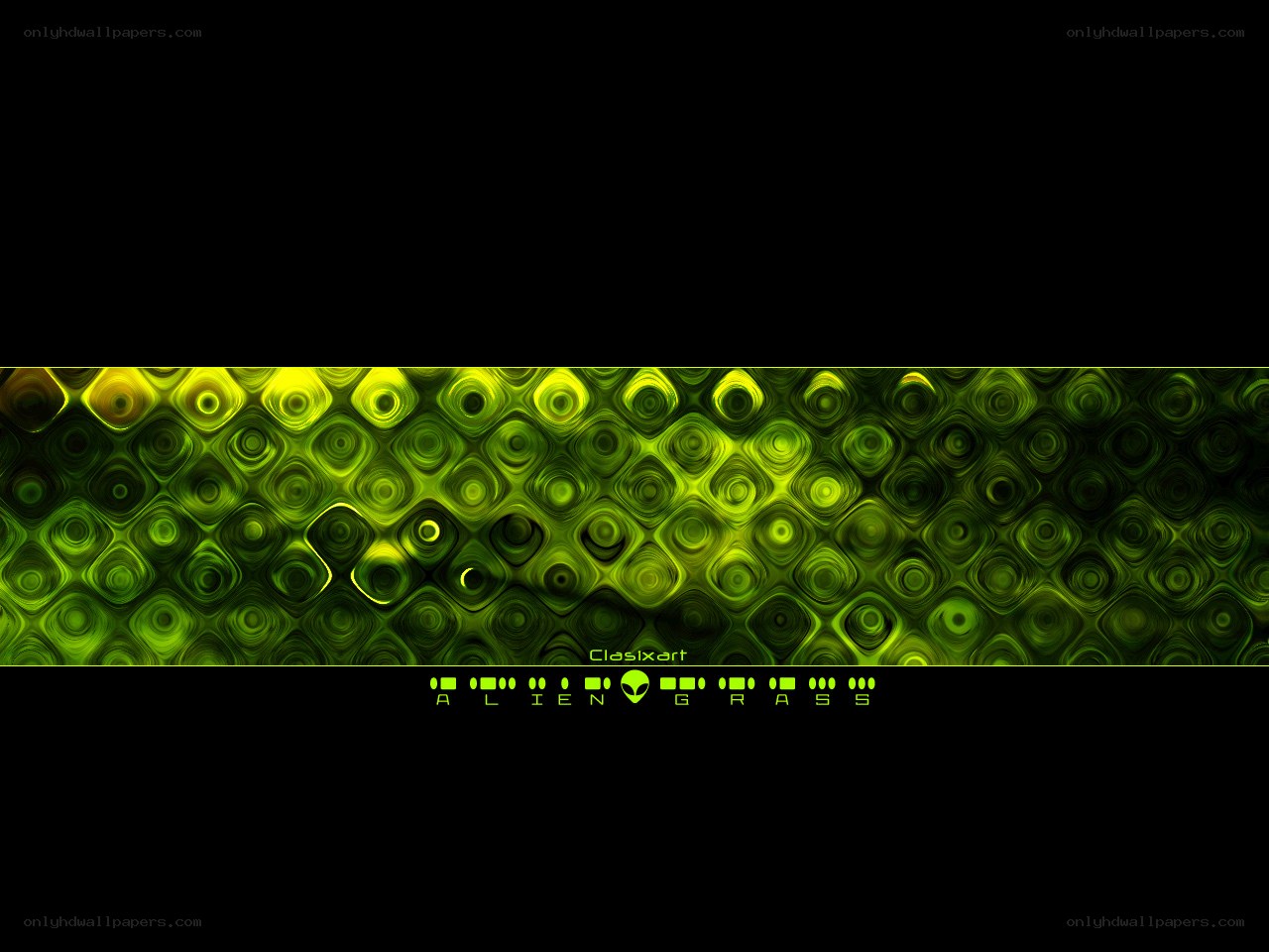 green alien grass pattern