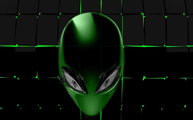 Green Alien Head — Black, Dark, Futuristic