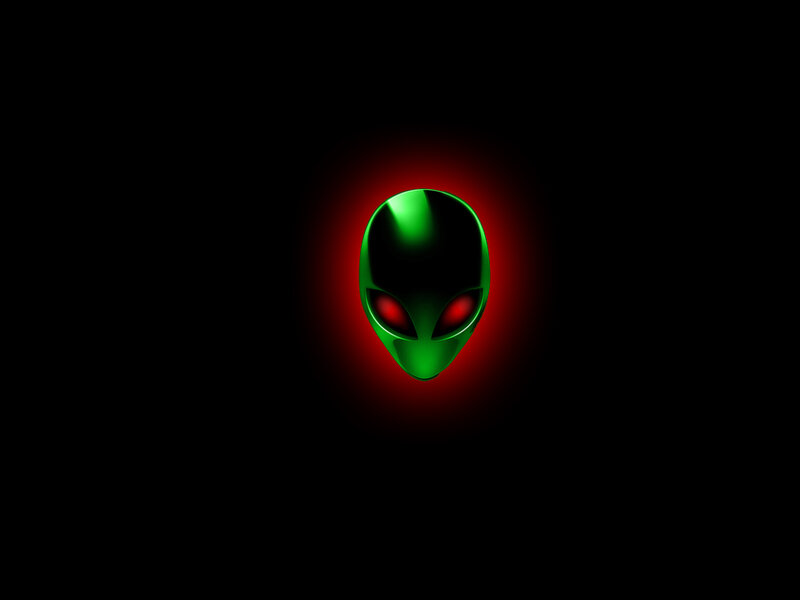 Green Alien Head — Black