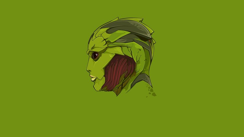green alien head illustration