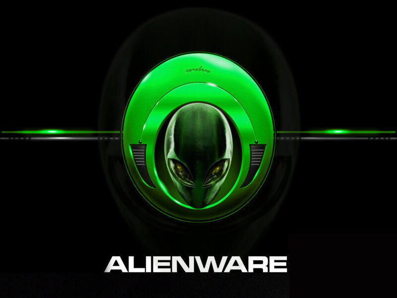 Green Alien Head Logo — Black, Dramatic