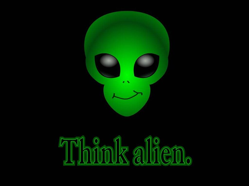 Green Alien Head — Playful