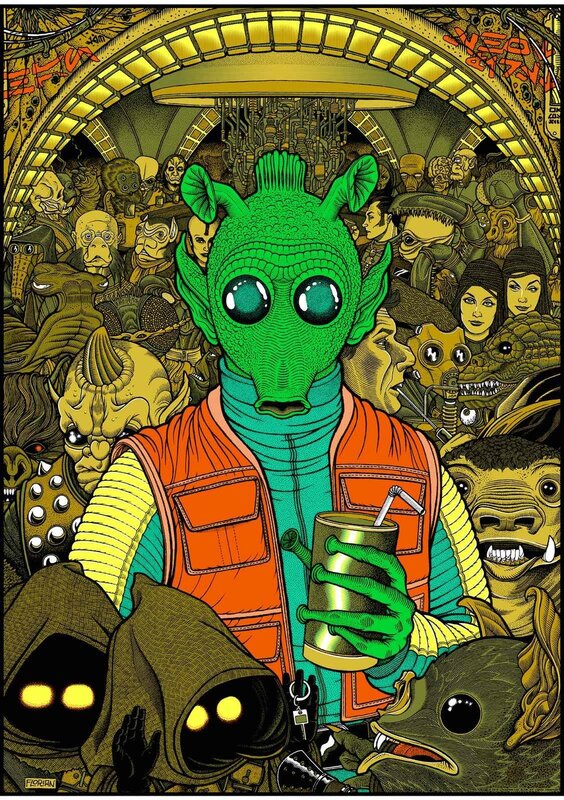 Green Alien Holding Drink