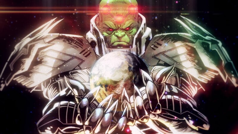 Green Alien Holding Planet — Dramatic