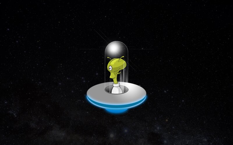 Green Alien in Capsule