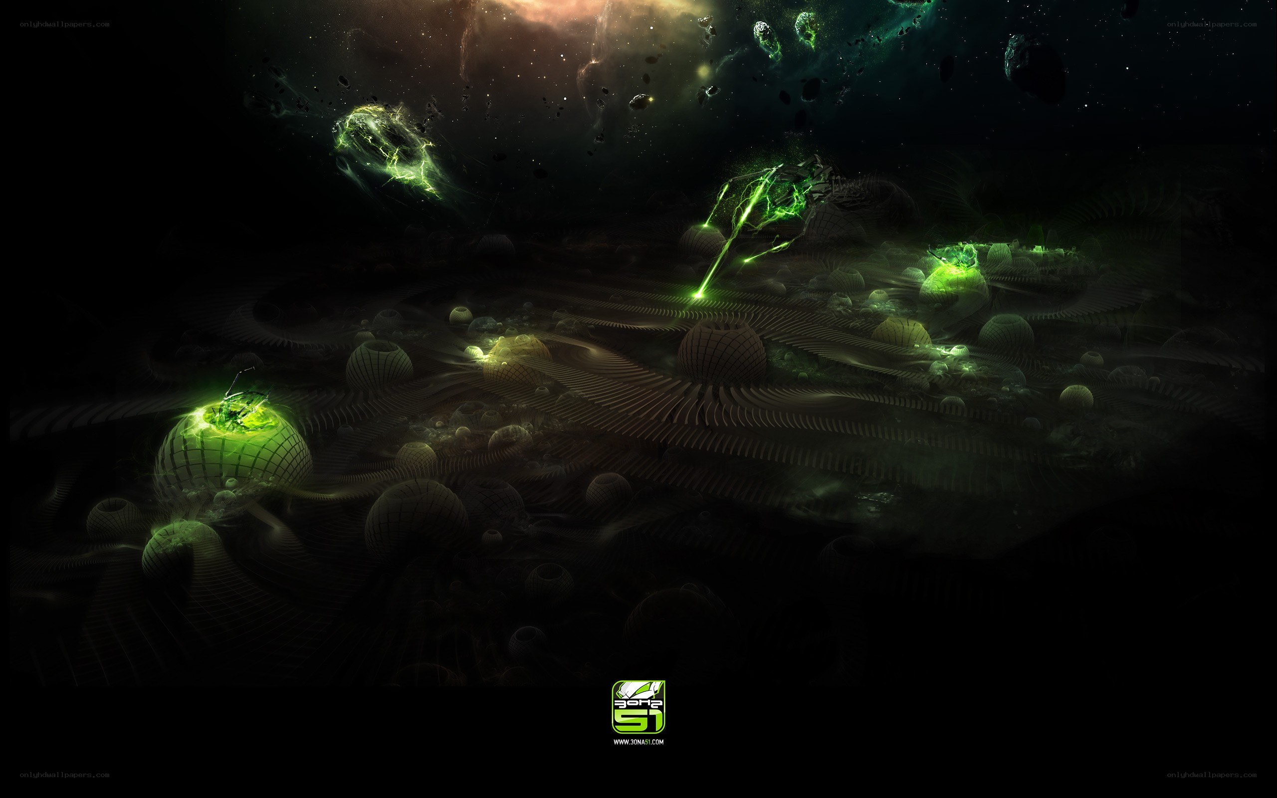 green alien landscape