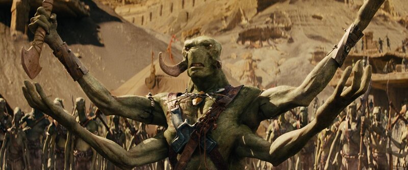 green alien leader with axe