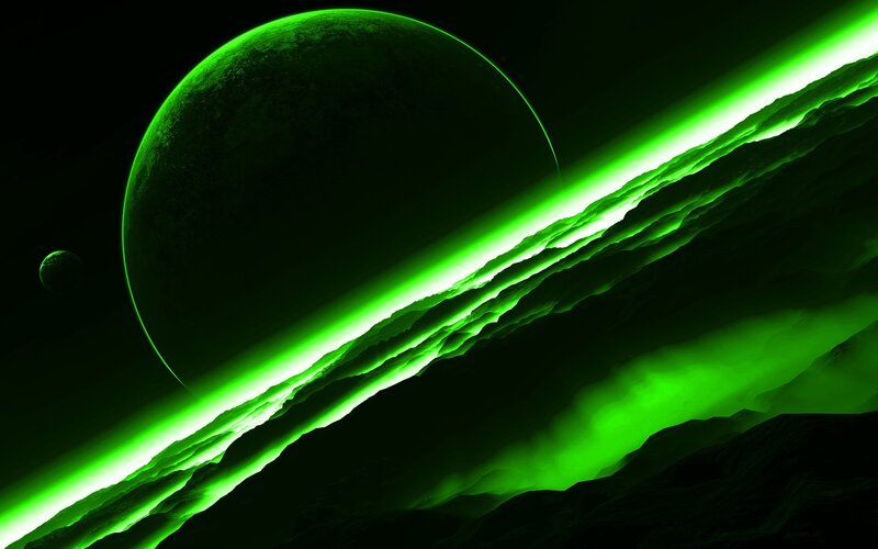 green alien planet landscape
