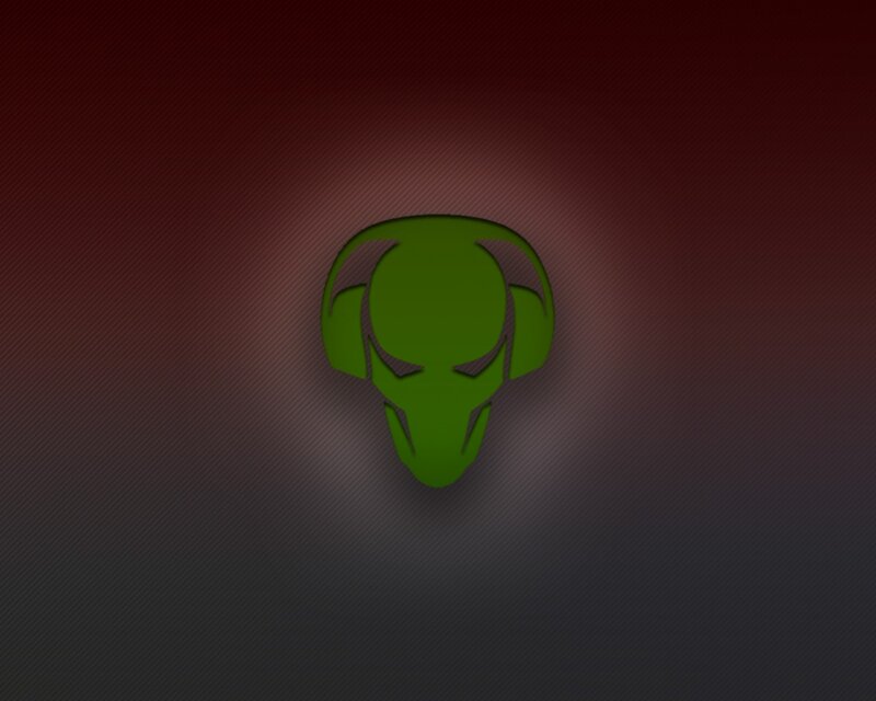 Green Alien Skull — Dark