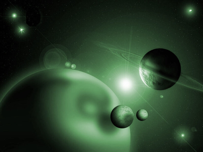 Green alien solar system