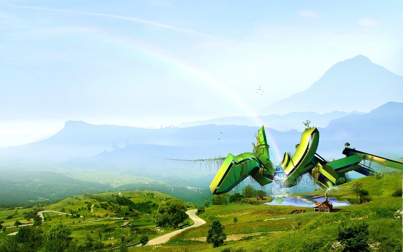 Green Alien Structure