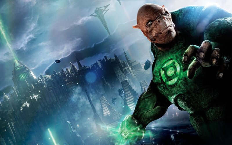 Green Alien Superhero — Dramatic