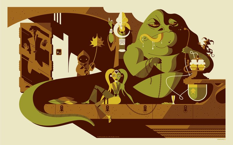Green Alien with Attendants