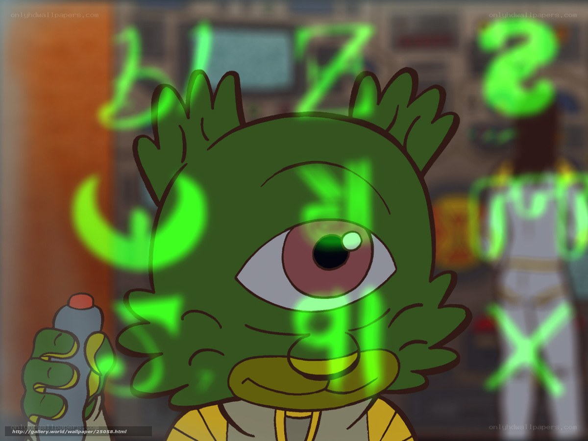 green alien with one eye