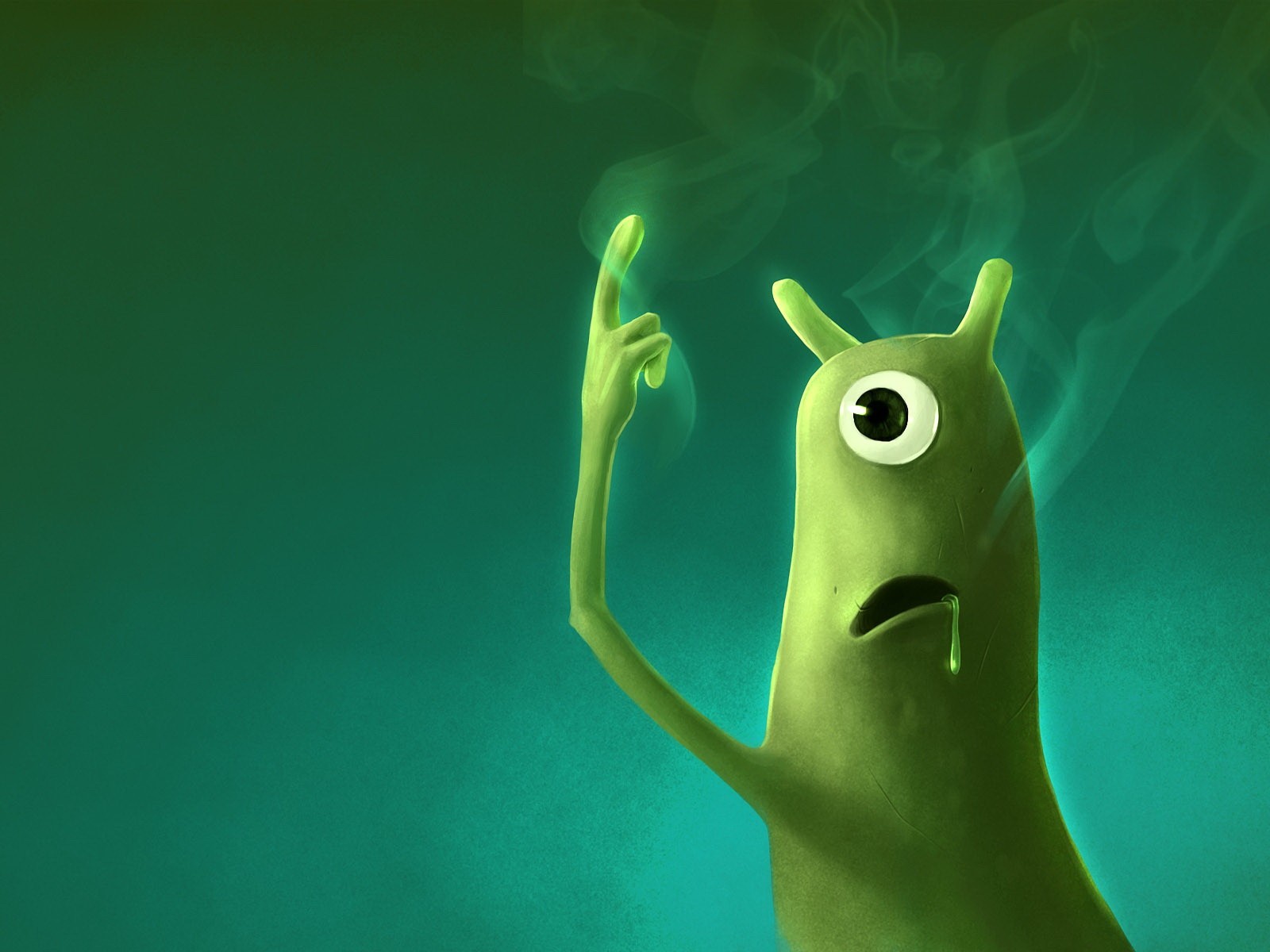 green alien with one eye