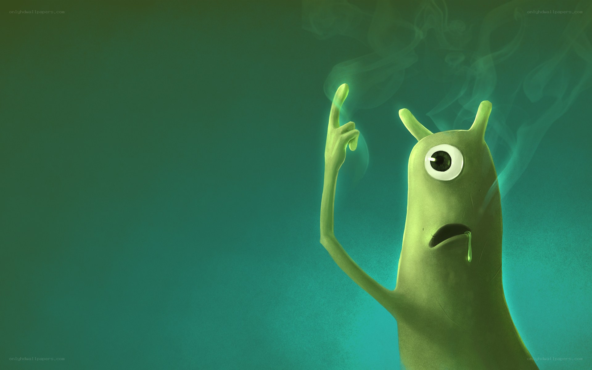 green alien with one eye
