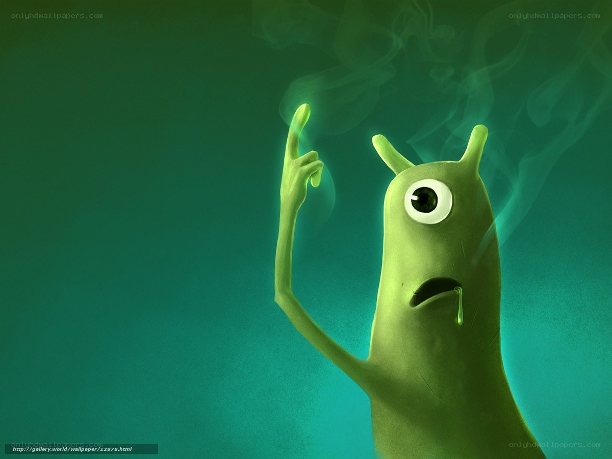 green alien with one eye