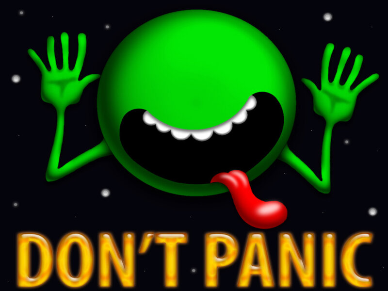 green alien with text