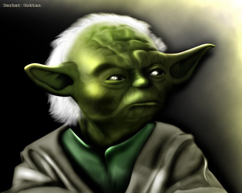 Green Alien with White Hair — Serious