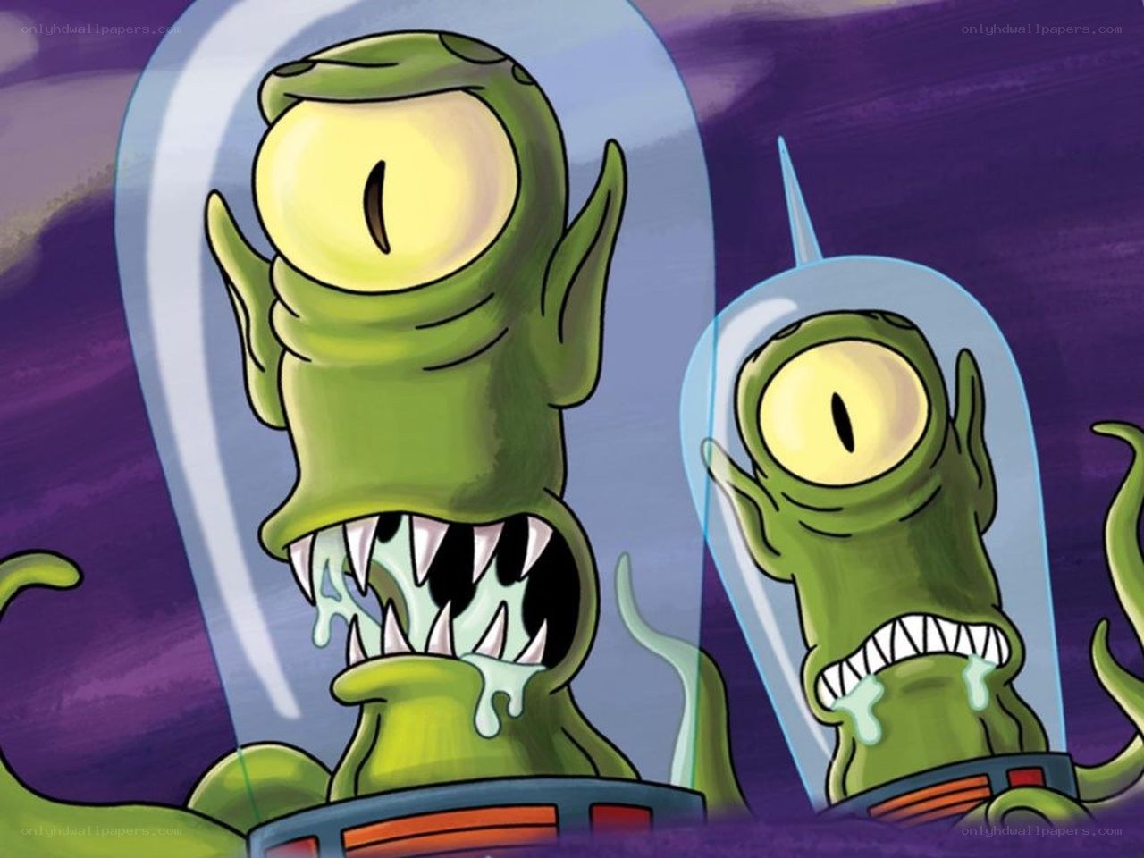green aliens in helmets