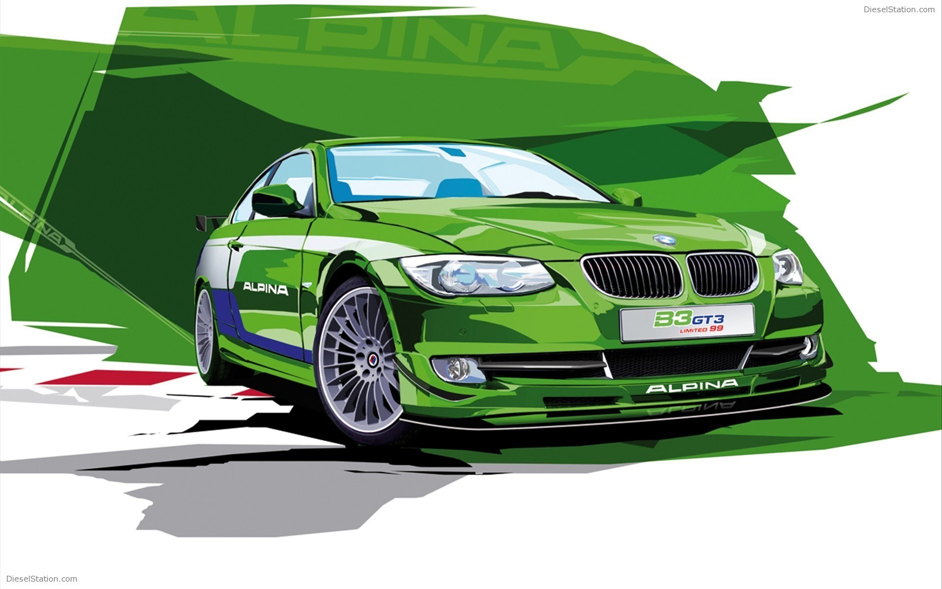 Green Alpina B3 GT3 car