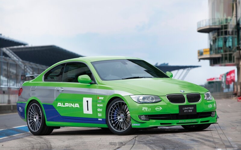 Green Alpina BMW race car