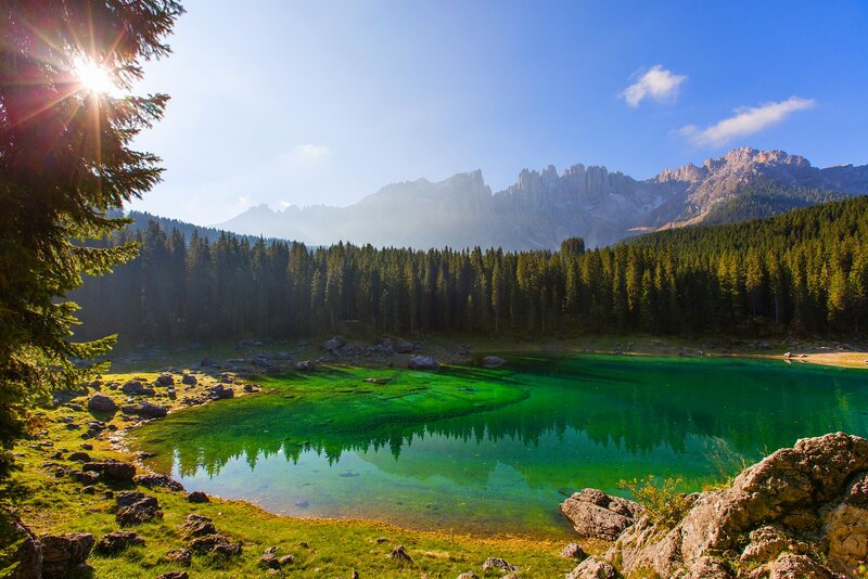 Green Alpine Lake — Serene