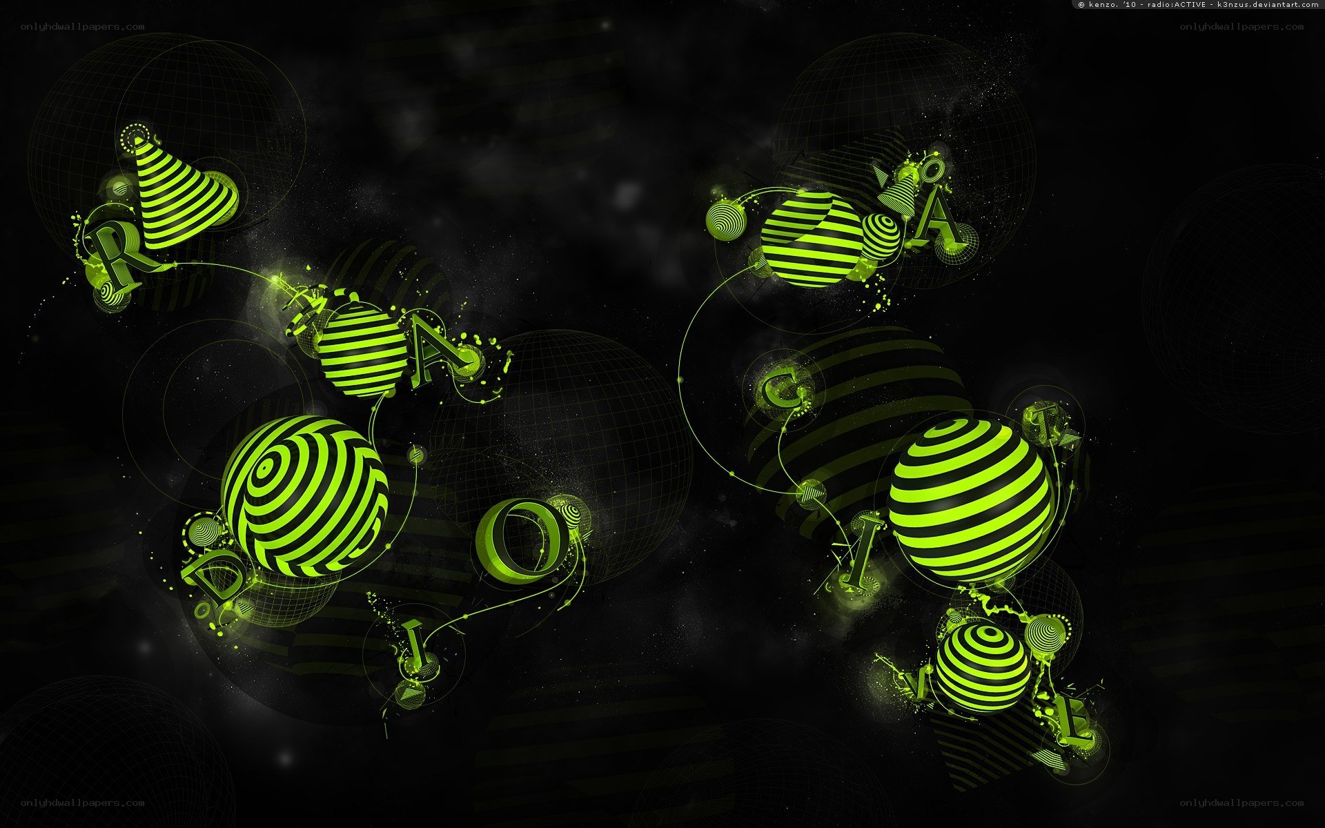 green and black abstract design