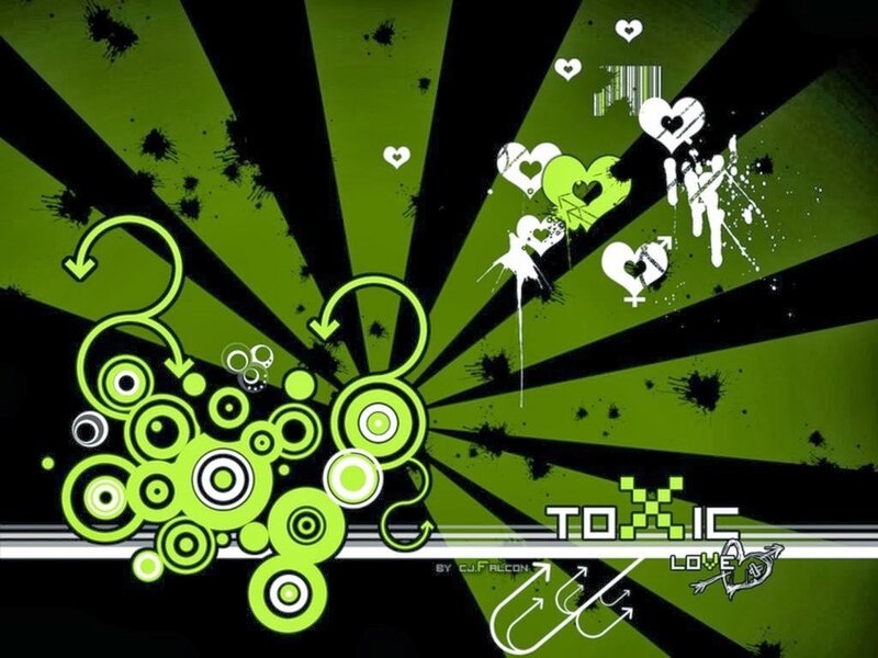 Green and Black Abstract Design — Energetic