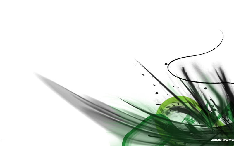 Green and Black Abstract Design — White