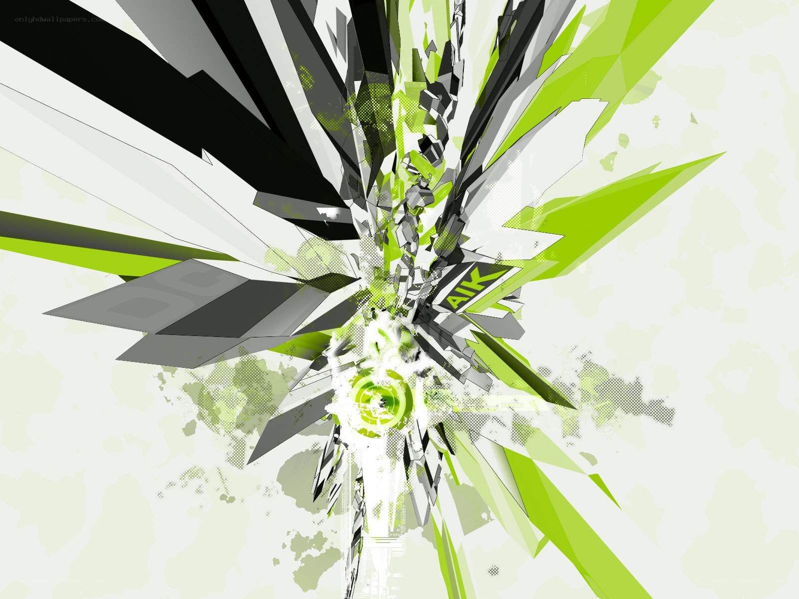 green and black abstract explosion