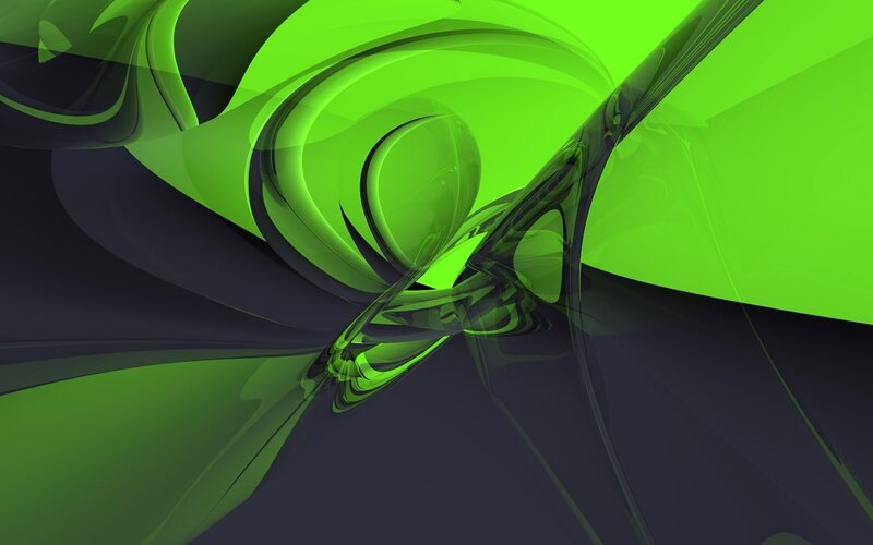 Green and Black Abstract Shapes — Dynamic