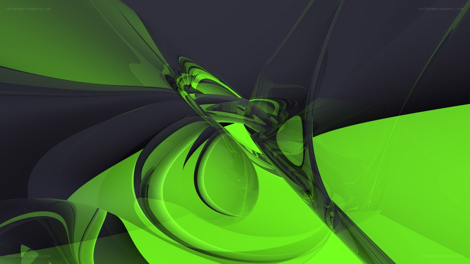green and black abstract swirl