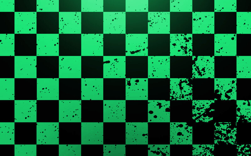 green and black checkered pattern