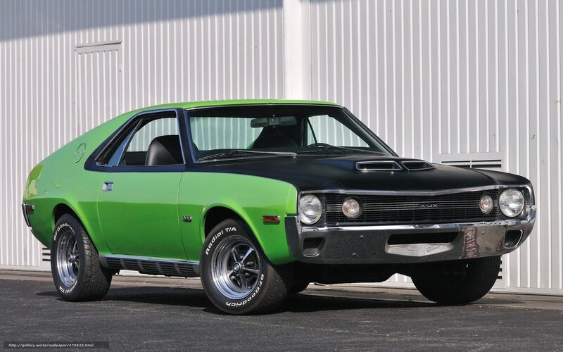 Green and black classic muscle car