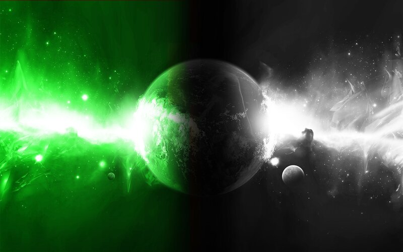 green and black cosmic split